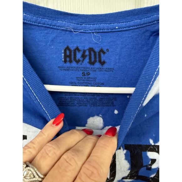 AC/DC Money in size small blue white tie dye 100% cotton NWOT - Picture 3 of 3